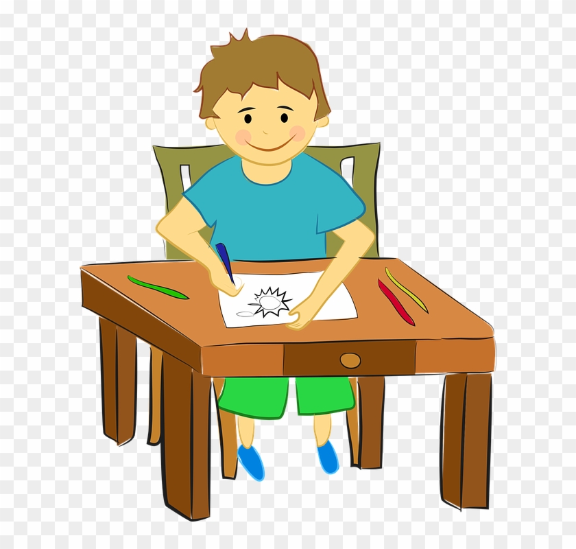 Picnic Table Clipart Illustration Png - Cartoon Child Drawing Transparent Png #2559082