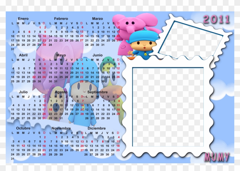 Calendarios 2011 Bob Esponja Y Pocoyo - Cartoon Clipart