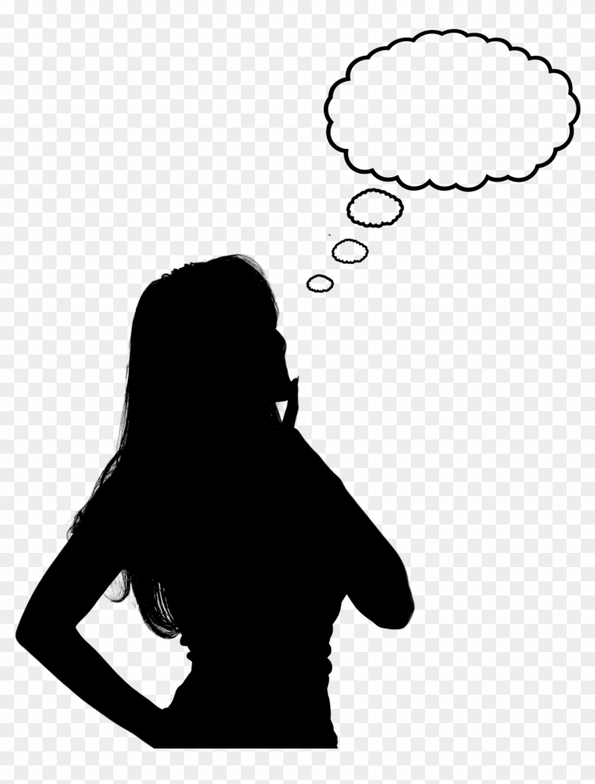 Woman Thinking Silhouette Clipart