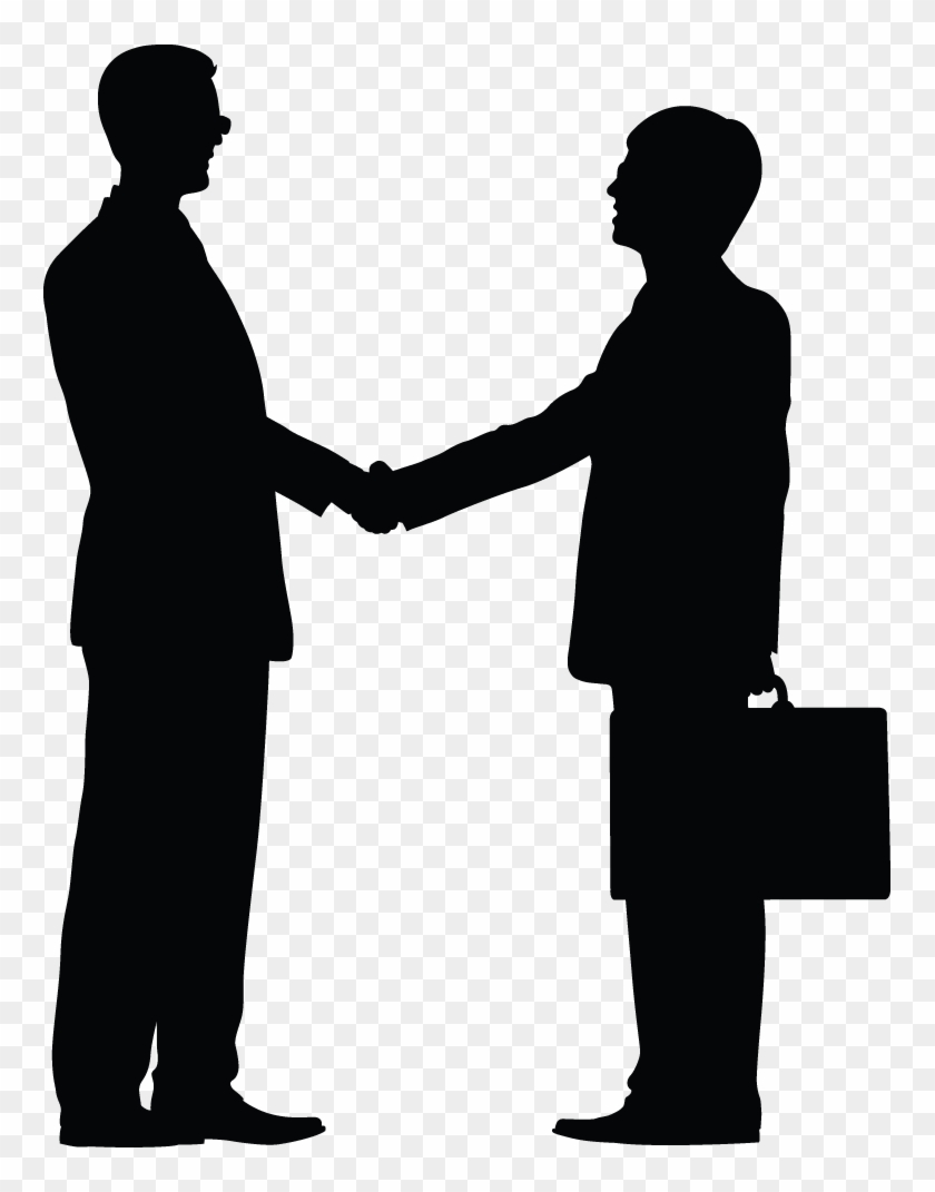 Business Woman Silhouette - Business People Shaking Hands Silhouette Clipart #2560884