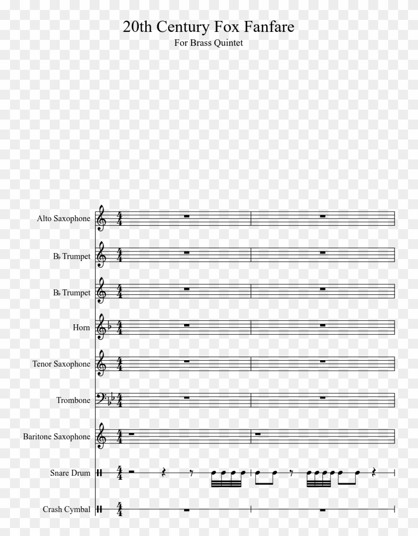 20th Century Fox Fanfare Sheet Music 1 Of 6 Pages - Vengaboys Boom Boom Boom Sheet Music Clipart