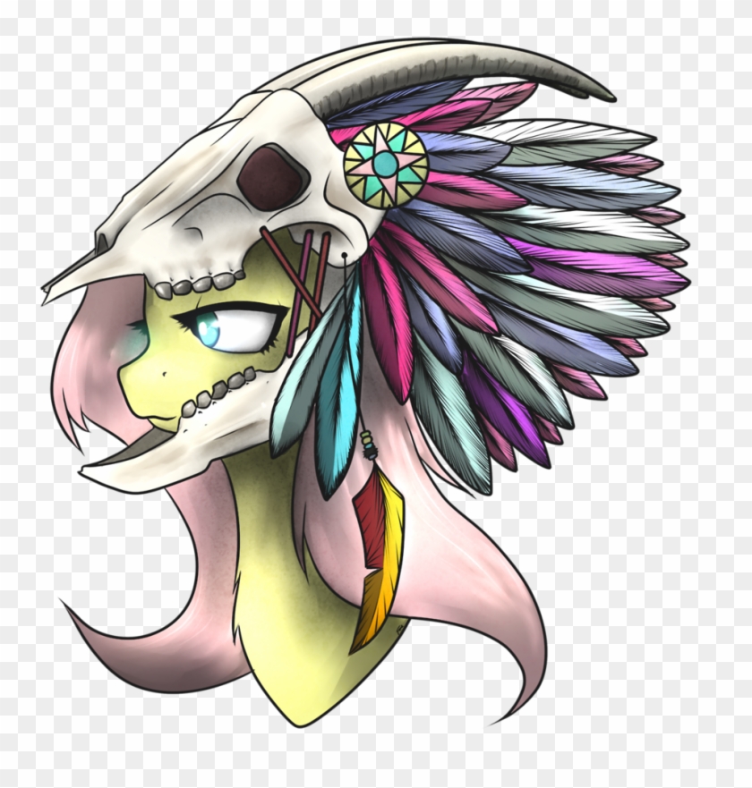Fluttershy, The Chief With The Goat Skull ~ T A P S - Illustration Clipart