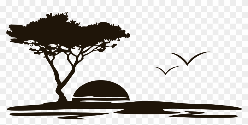 Jpg Transparent Download Png For Free Download On Mbtskoudsalg - African Sunset Silhouette Black And White Clipart