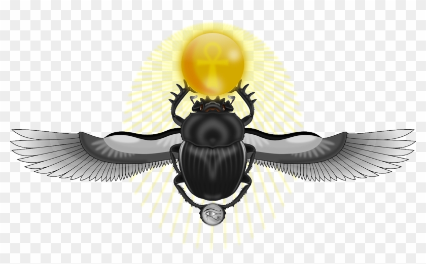 Scarab Bug Wings Ank Eye Horus Png Image - Winged Scarab Beetle Clipart