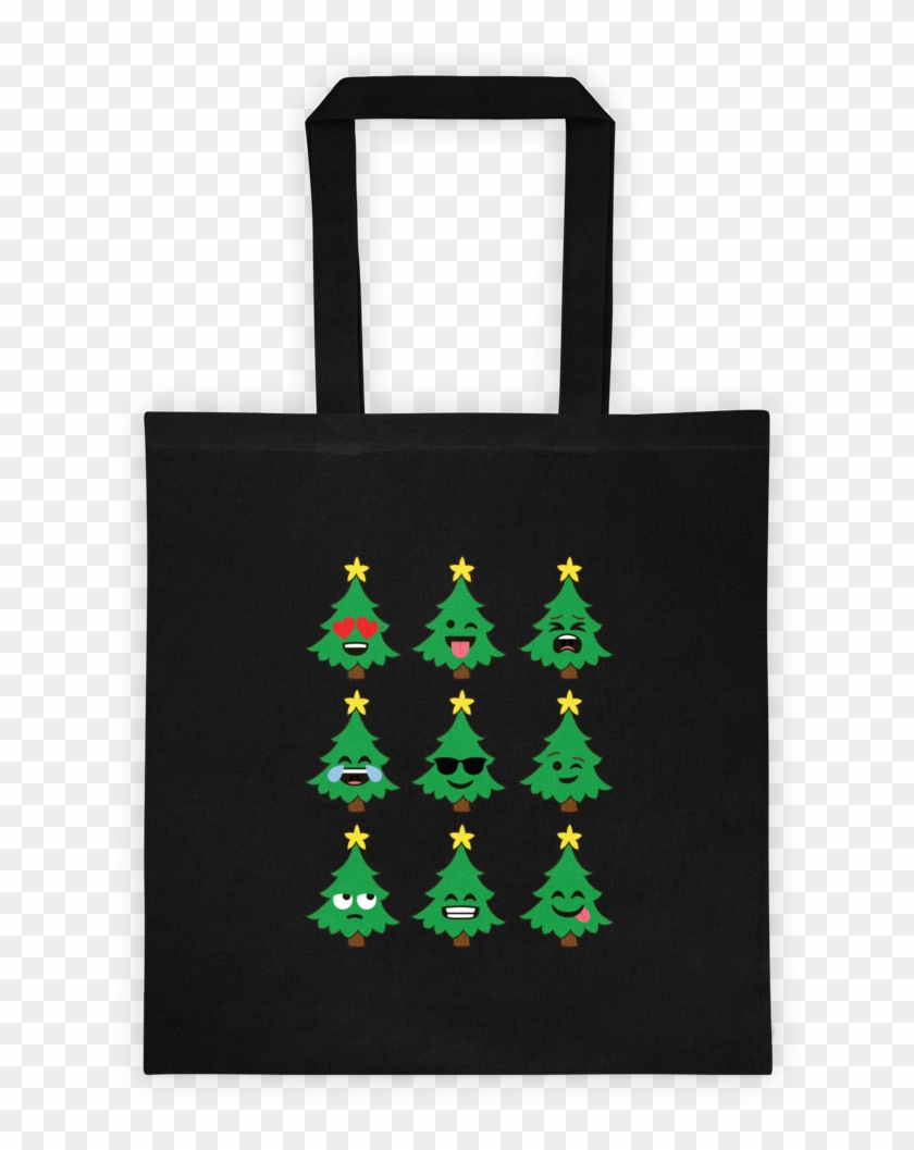 Christmas Tree Emoji Tote Bag - Tote Bag Clipart