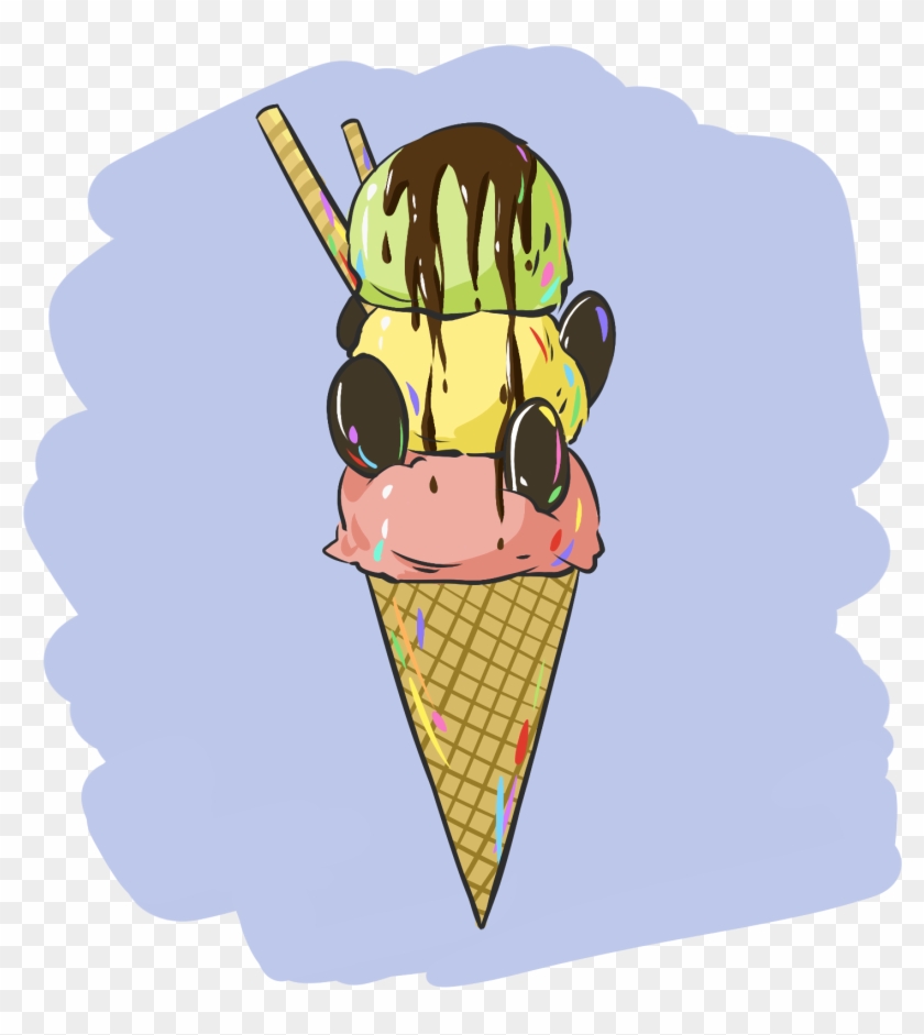 Ice Cream Cone Biscuit Chocolate Sauce Png And Psd - Ice Cream Clipart #2564137