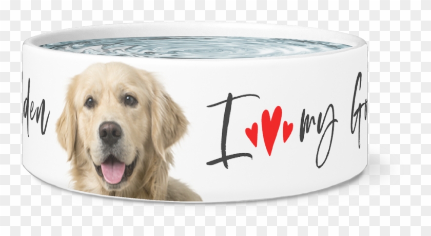 Load Image Into Gallery Viewer, Large Dog Bowl, I Love - Golden Retriever Clipart