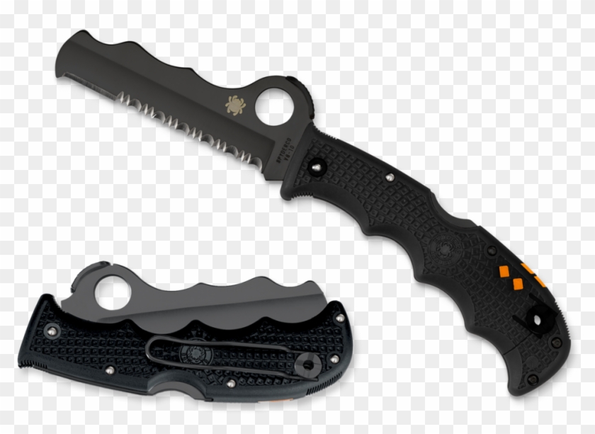 C79psbbk Black Blade - Spyderco Assist With Carbide Tip Black Frn Comboedge Clipart #2566223
