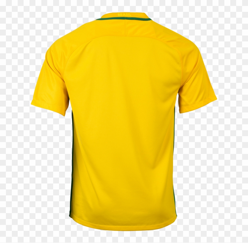 Brazil 2016 Mens Home Jersey - Yellow Polo Shirt Front Clipart #2567111