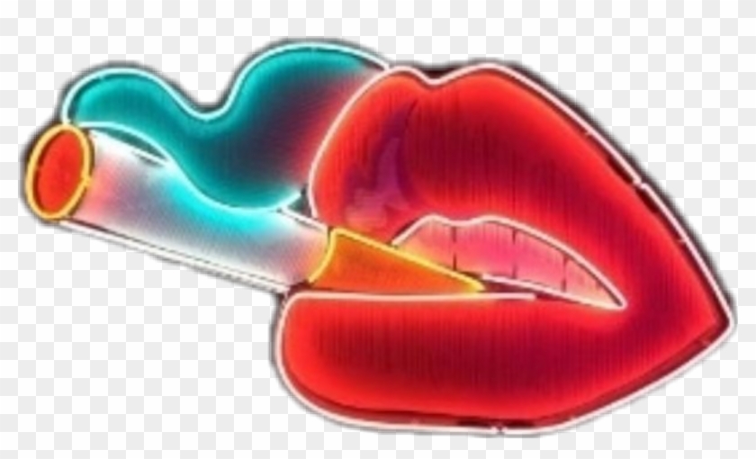 Mouth Cigarette Neon Smoke Tumblr - Transparent Neon Clipart