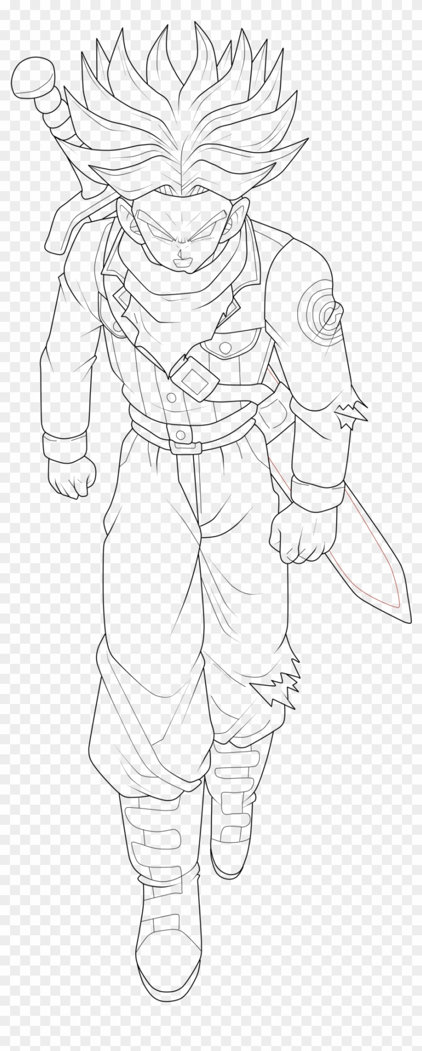 Mirai Trunks Super Saiyan Rage Lineart By Chronofz - Line Art Clipart #2568597