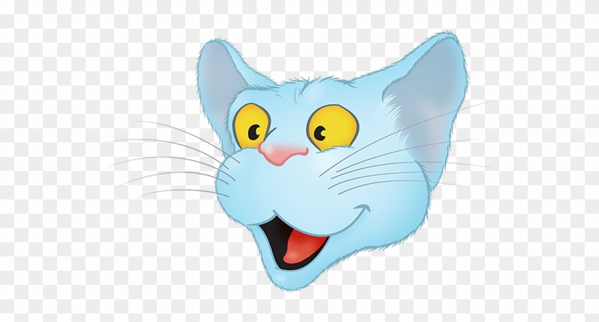 Blue Cat Emoji Messages Sticker-2 - Cat Yawns Clipart #2568657