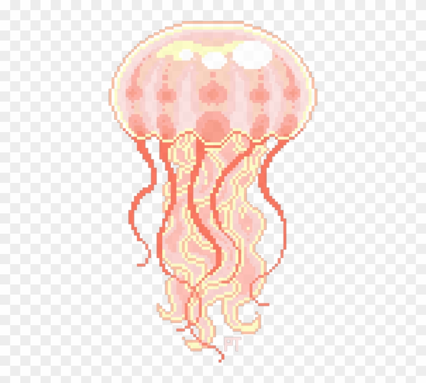 Jellyfish Crossstitch Vaporwave Art, Pixel Art Templates, - Super Mario Big Boo Clipart #2569513