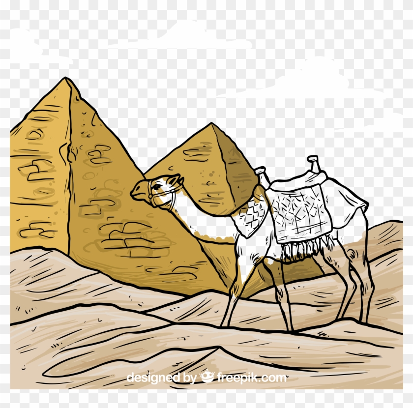Image Free Egyptian Pyramids Sahara Illustration Transprent - موضوع رسم عن الاهرامات Clipart #2570383