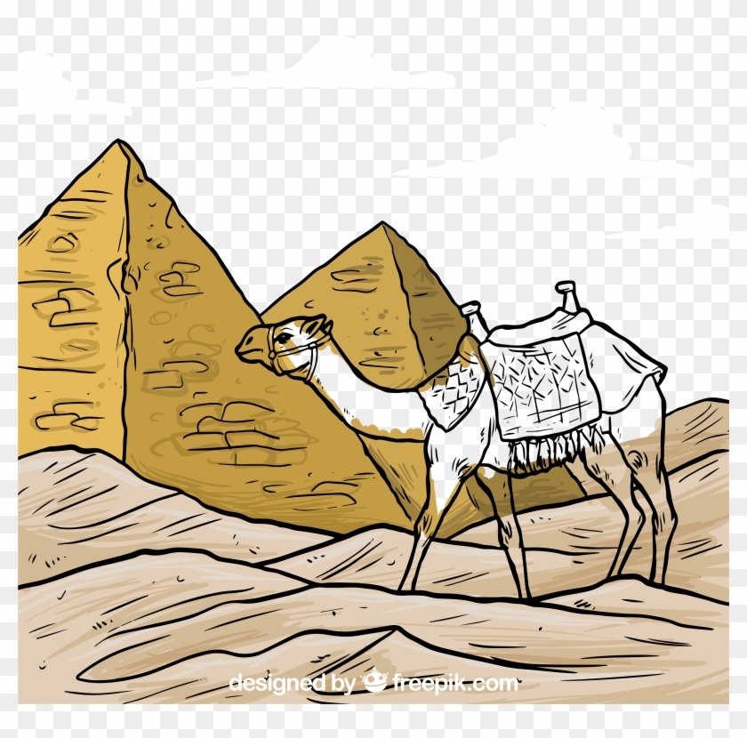 Image Free Egyptian Pyramids Sahara Illustration Transprent - موضوع رسم عن الاهرامات Clipart
