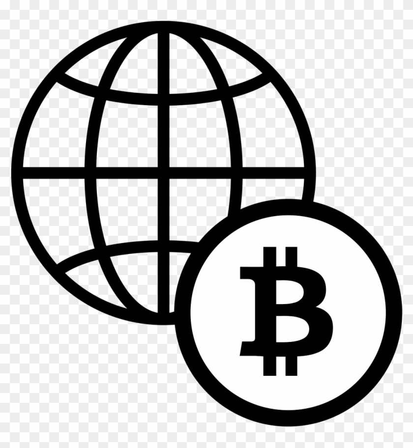 Bitcoin Icon Black - Vector Icon Globe Png Clipart