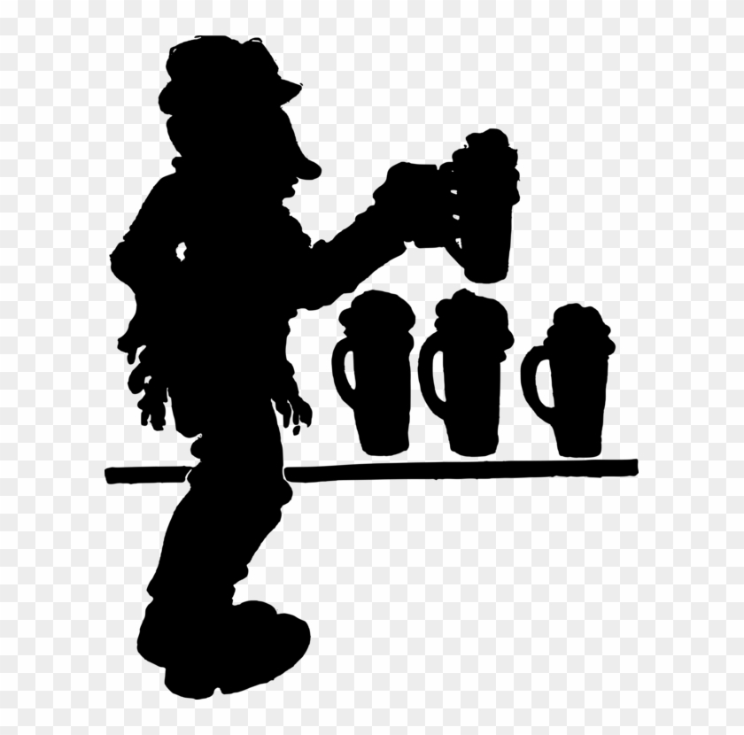 Beer Silhouette Drink Shadow Cartoon - Silhouette Clipart