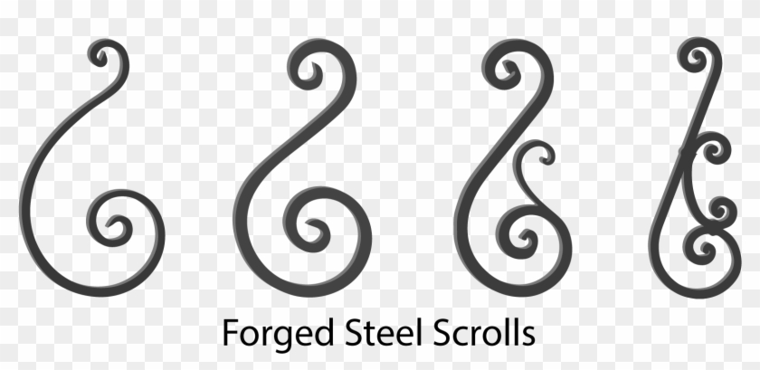 Wrought Iron Scrolls, Forged Steel Scrolls - Forged Steel Scrolls Clipart
