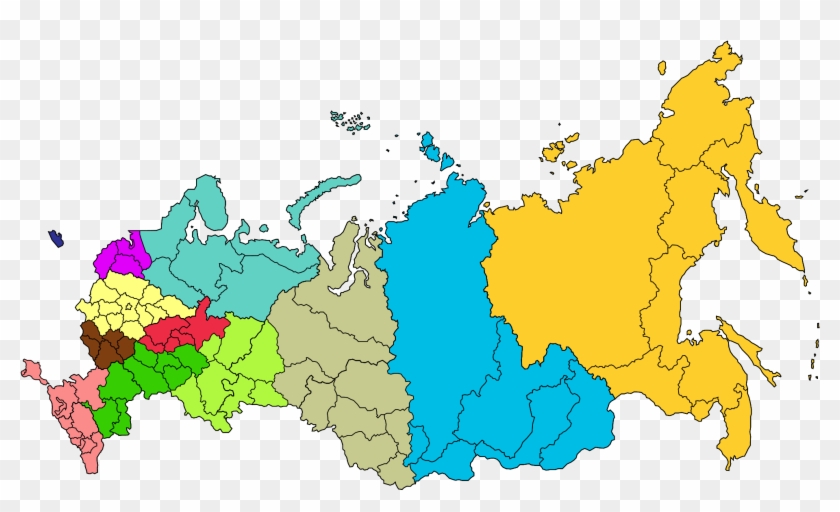 Map Of Russia , Png Download - 5 Regions Of Russia Clipart #2572610