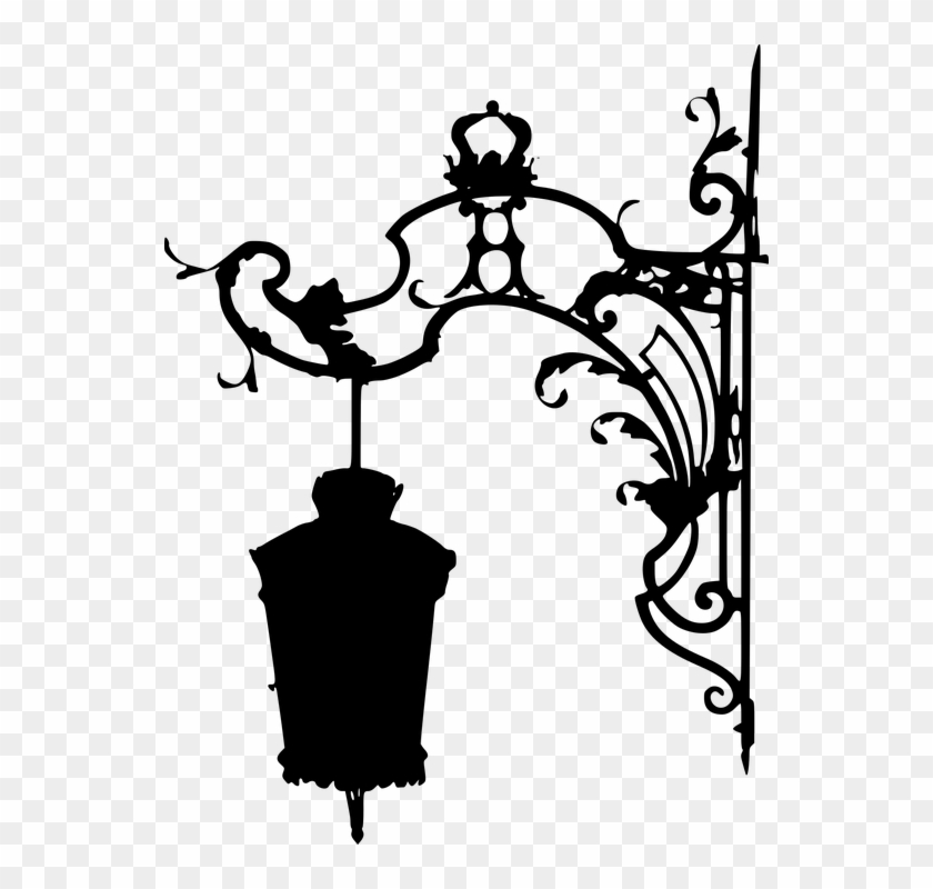 Silhouette, Replacement Lamp, Lantern, Candle, Lighting - Lamp Post Png Draw Clipart
