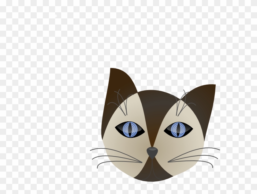 Cat Svg Clip Arts 600 X 553 Px - Siamese Cat Eyes Cartoon - Png Download