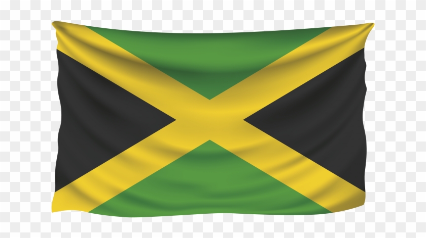 Jamaica Wrinkled Flag - Bandera De Jamaica Clipart #2575743