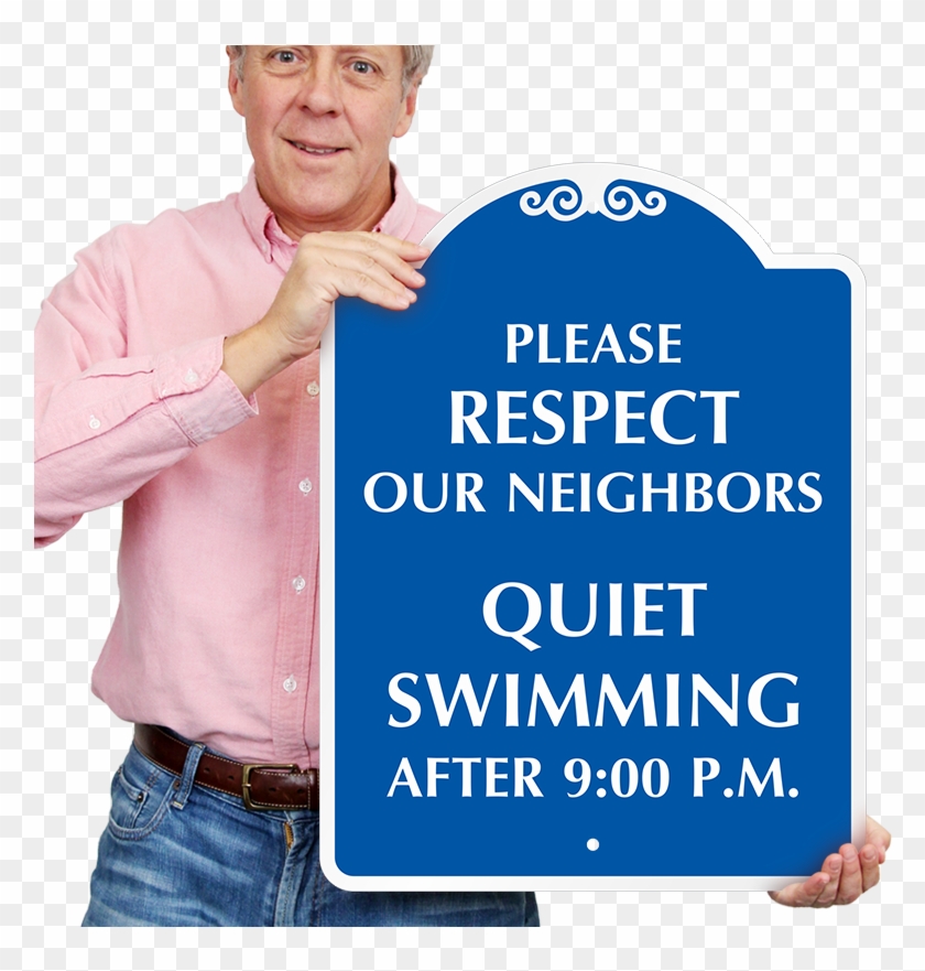 Respect Neighbors, Quiet Swimming After - Beware Of Dog No Trespassing Clipart #2576097