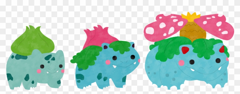 Pokemon 001 002 003 Bulbasaur, Ivysaur, Venusaur - Cartoon Clipart #2577406