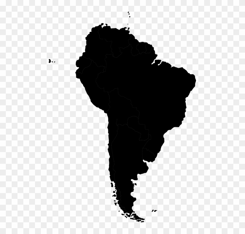 South America, Map, Continent, Geography, Earth, Globe - South America Map Black Clipart #2580120