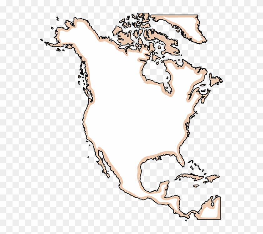 Cut Out Continent North America - Base Map Of North America Clipart #2580190