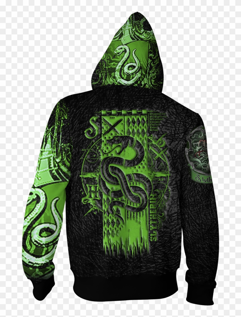 Slytherin House Zip Up Hoodie Fullprinted Zip Up Hoodie - Metallica Phantom Lord Hoodie Clipart #2582494