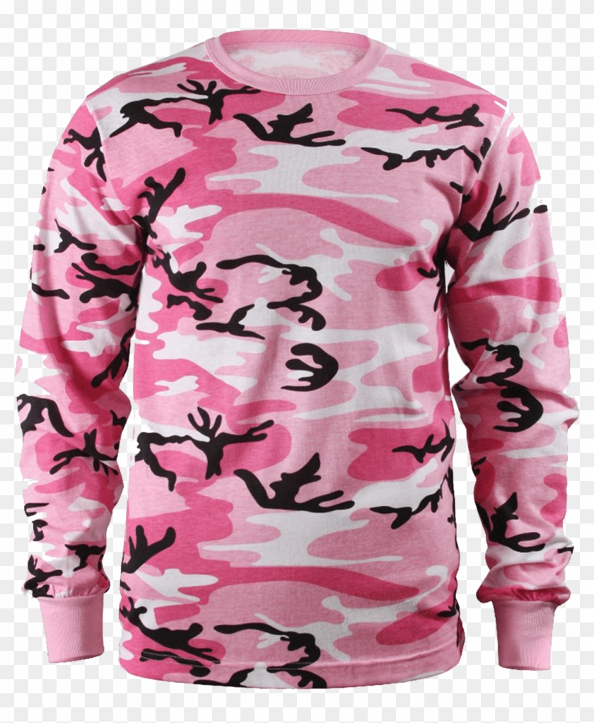 Rothco Long Sleeve Camo T Shirts - Pink Camo Long Sleeve Shirt Clipart