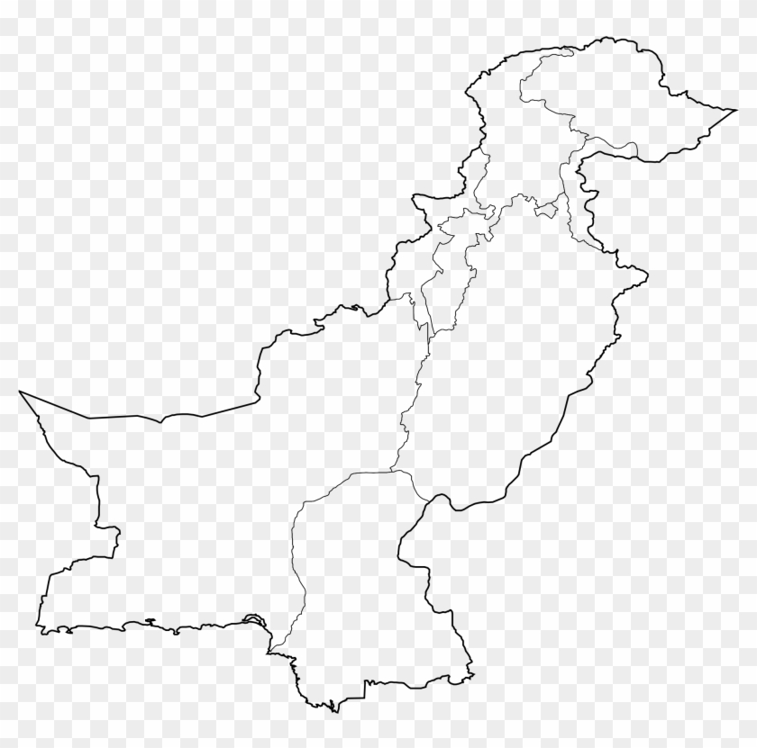 Map Of Pakistan Empty , Png Download - Pakistan Map Blank With Provinces Clipart #2584339