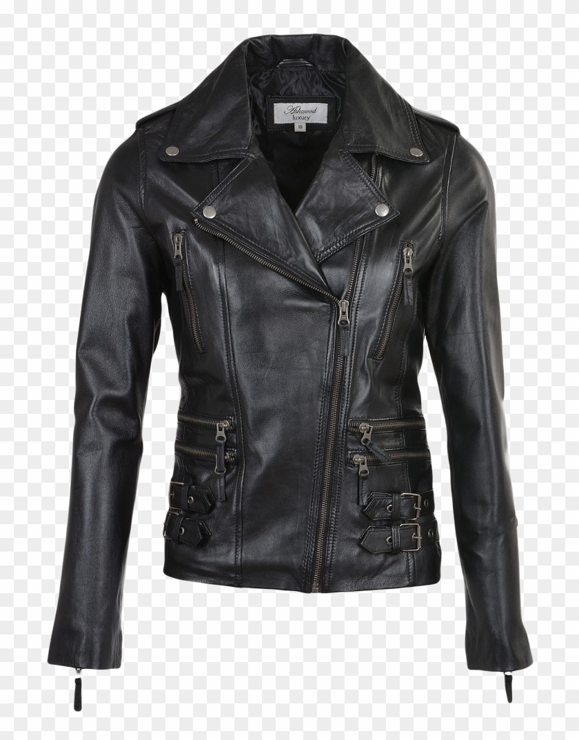 Leather Jacket Ladies Png Download Image - High Collar Leather Jacket Women Clipart