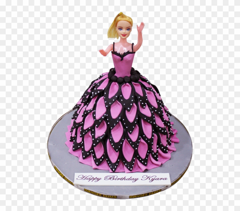 Pink And Purple Barbie Doll Cake Clipart