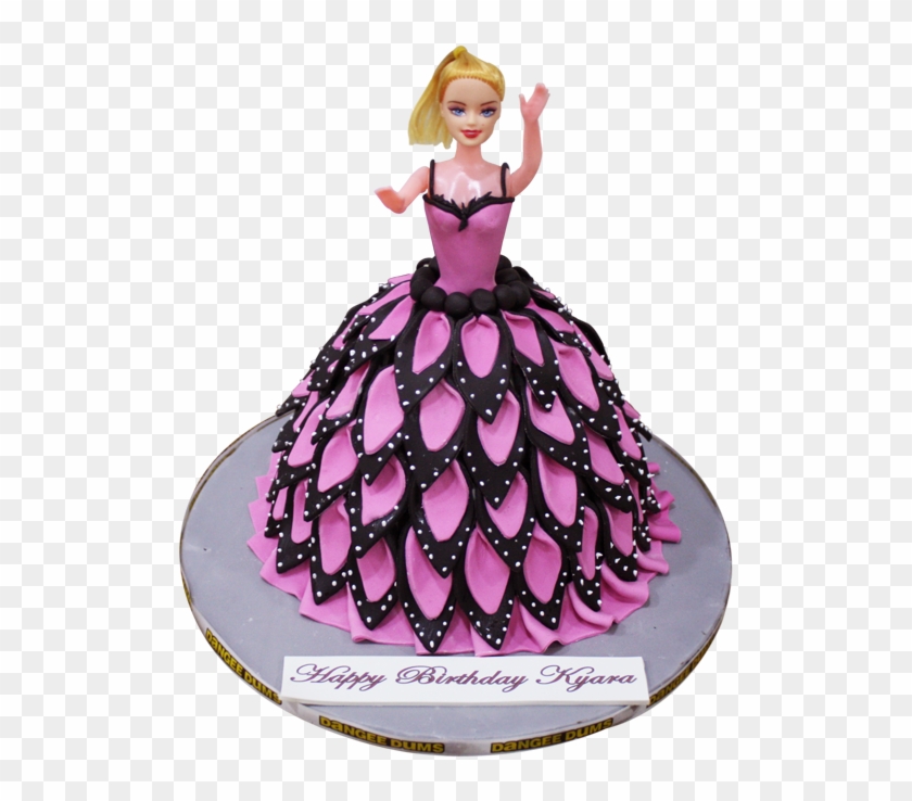 Pink And Purple Barbie Doll Cake Clipart #2586422