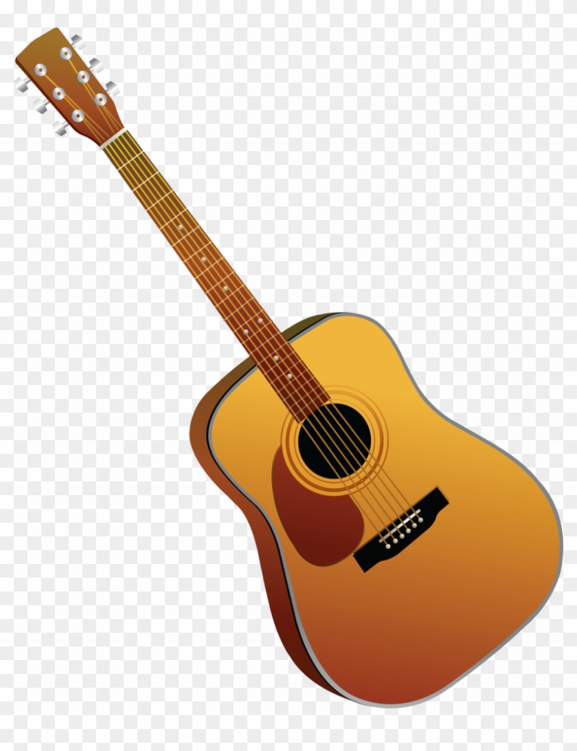 Guitar Clipart Transparent - Acoustic Cartoon Guitar Png #2587118