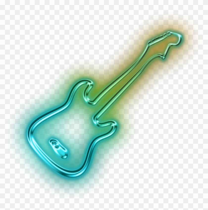 #neon #gitar #green - Illustration Clipart