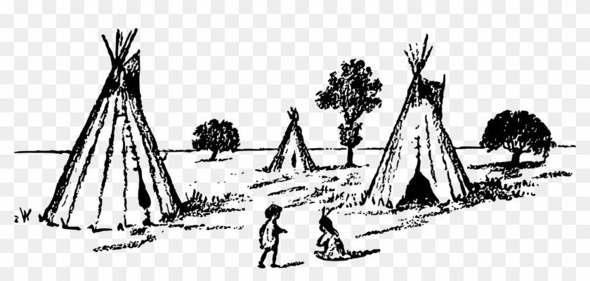 Tipi Drawing Visual Arts Cartoon Indigenous Peoples - Teepees Drawing Clipart