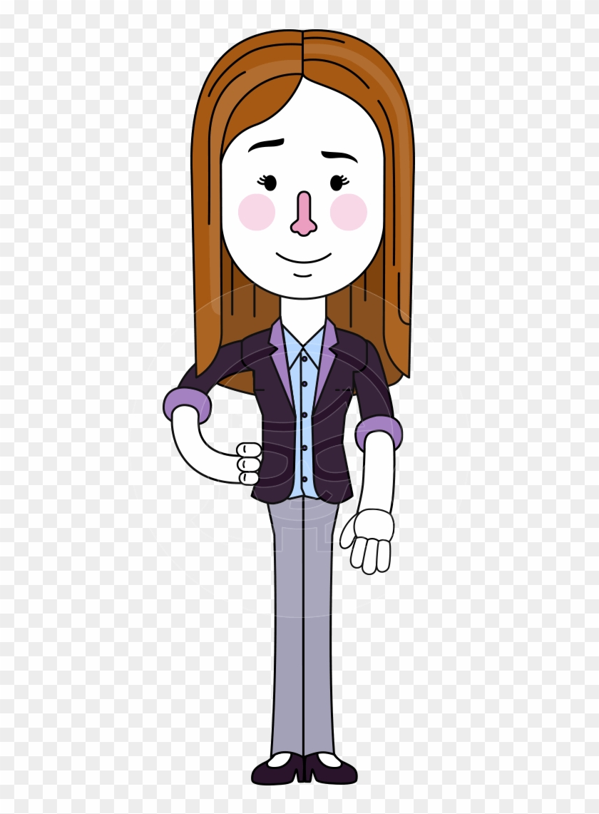 Minimalistic Business Girl Vector Character Design - Cartoon Clipart