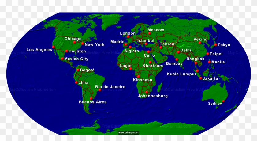 Show Map - Show Bangkok On World Map Clipart