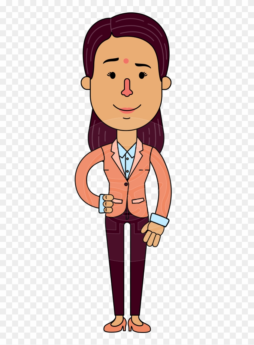 Flat Indian Girl Vector Character Design Aka Anika - Cartoon Clipart #2588404