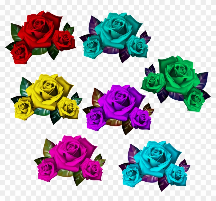 Colorful Romeo Juliet Bouquet Of Roses Frame Clipart - Clip Art - Png Download #2589709