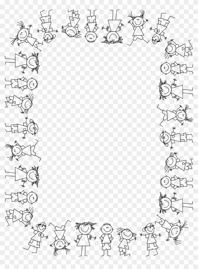 Kids Outline Big Image Png - Line Art Clipart #2589882