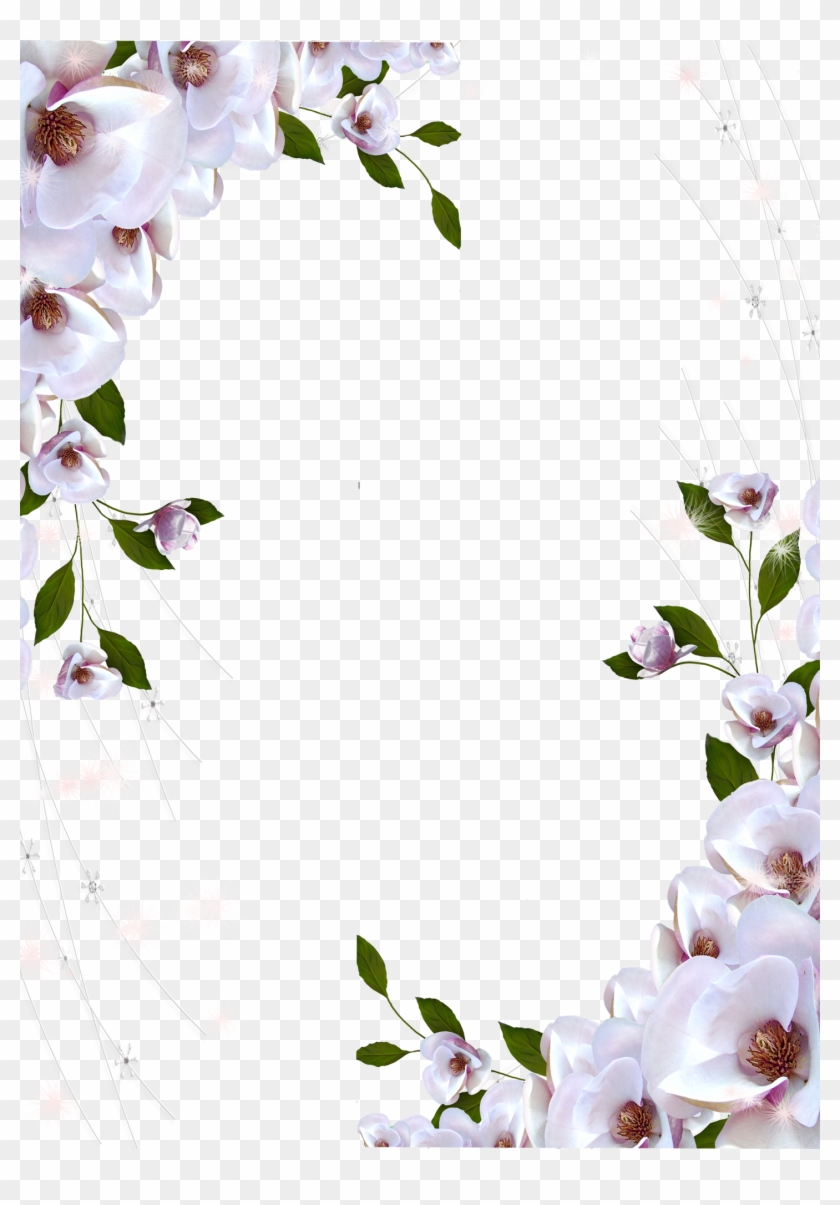 Transparent Photo Frame Beautiful Flowers - Beautiful Flower Page Border Clipart