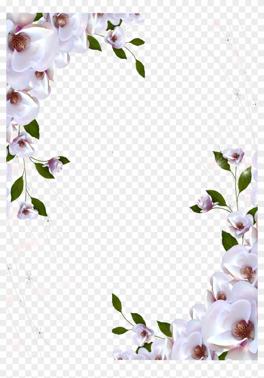 Transparent Photo Frame Beautiful Flowers - Beautiful Flower Page Border Clipart #2590081