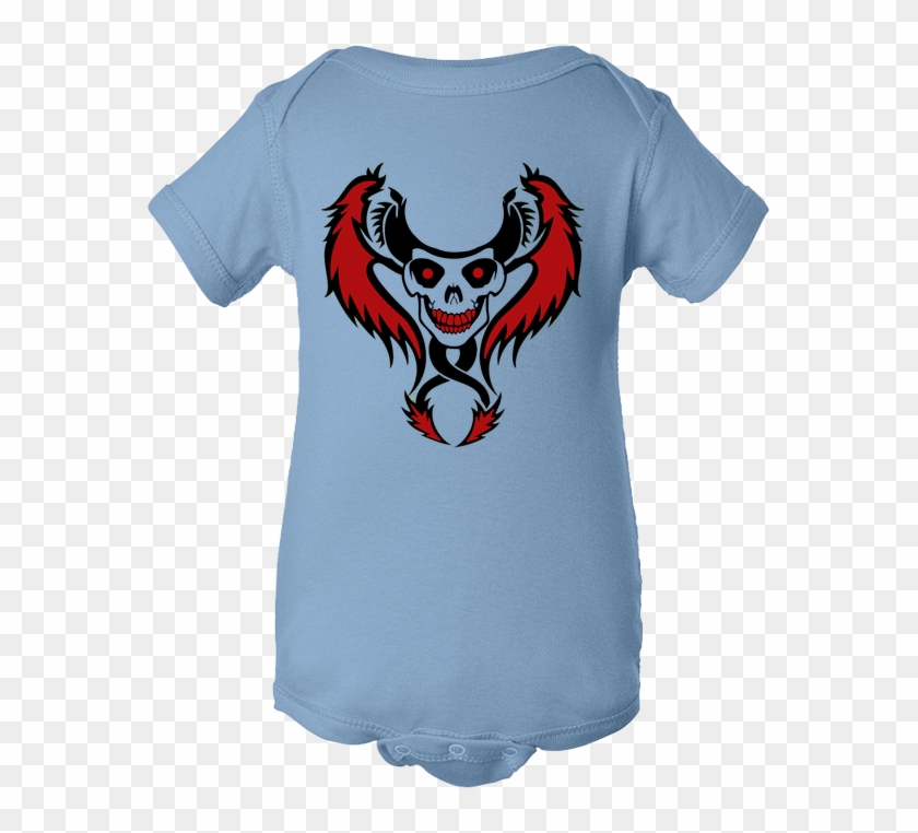 Tribal Dragon Skull Head Baby Body Suit - Infant Bodysuit Clipart #2590961
