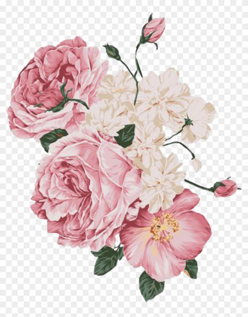 Flower Overlay Png - Flowers Pink Vintage Png Clipart