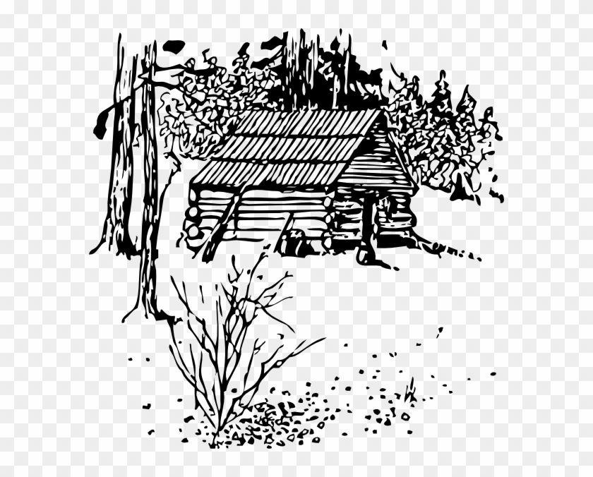 How To Set Use Cabin Svg Vector - Cabin In The Woods Clipart Black And White - Png Download