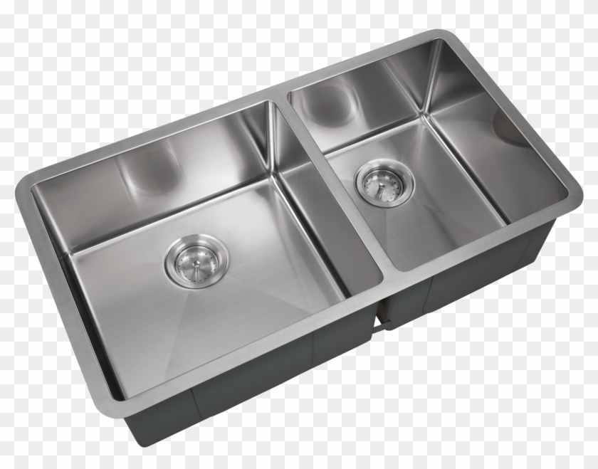 Double Bowl Trent Under Mount Stainless Steel Sink - Kitchen Sink Clipart #2595295